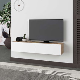 Hanah Home Francy 135 Soporte de TV Roble zafiro y blanco